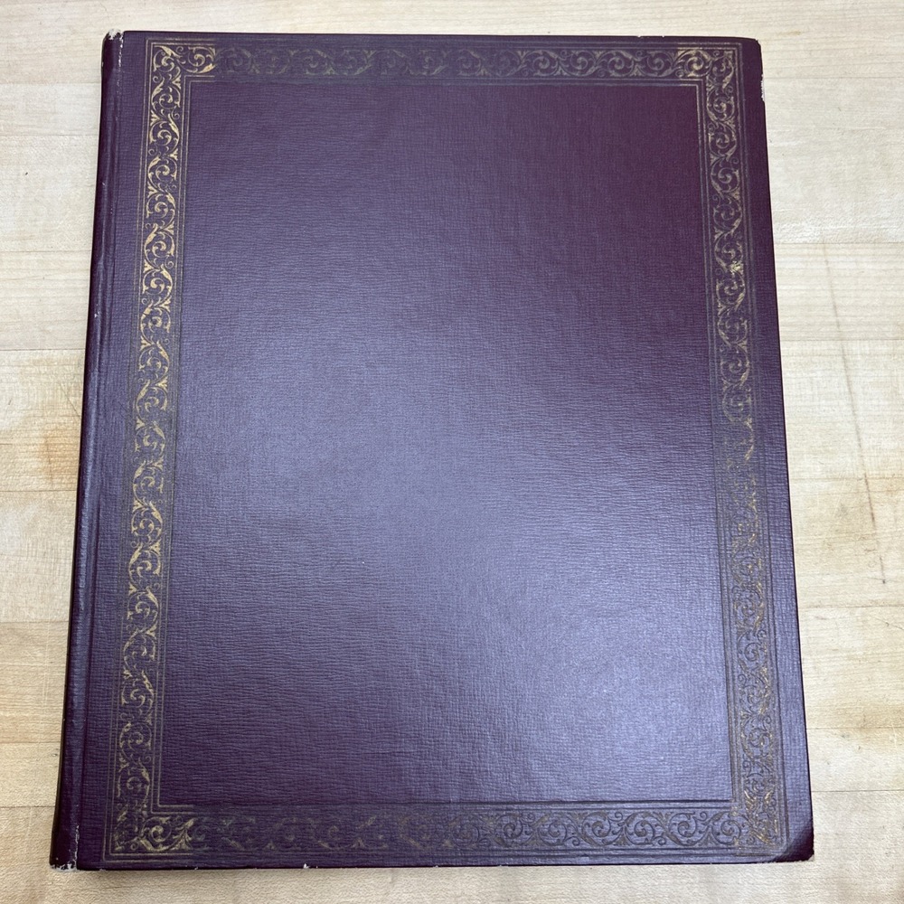 Antique Canvas Burgundy Gold Bordered‎ Sketchbook Empty Quality